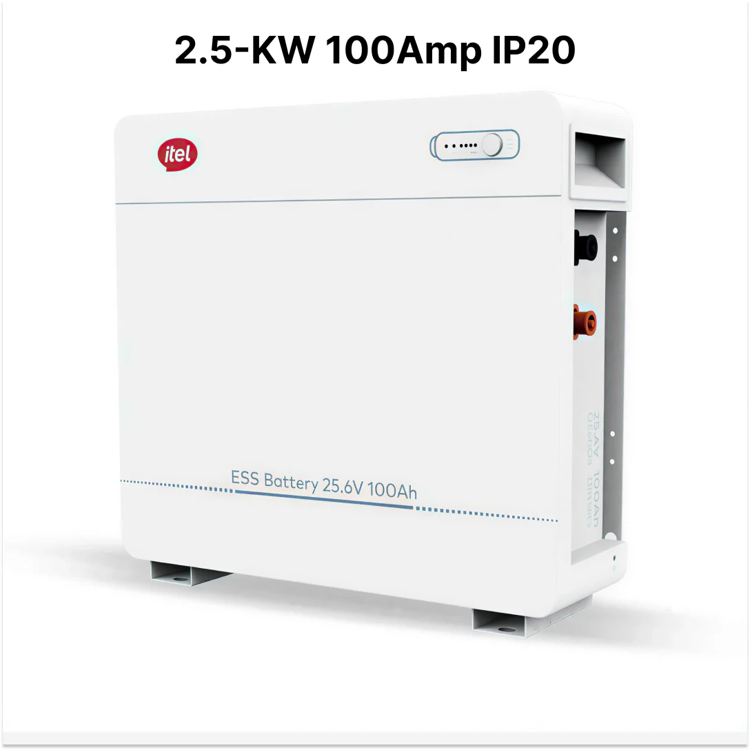 Itel 2.56kwh-25.6V-100Ah Lithium-Ion Battery LiFePO₄ IP20
