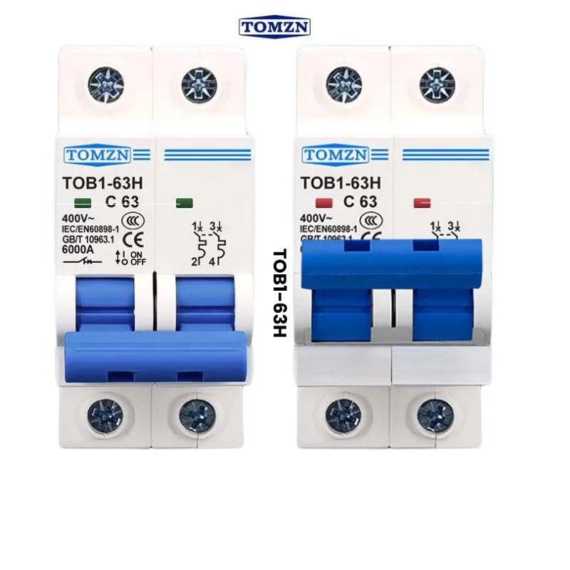 Tomzn 2P AC C Type MCB Circuit Breaker 16A-63A - Image 2